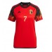 Billiga Belgien Kevin De Bruyne #7 Hemma fotbollskläder Dam VM 2022 Kortärmad